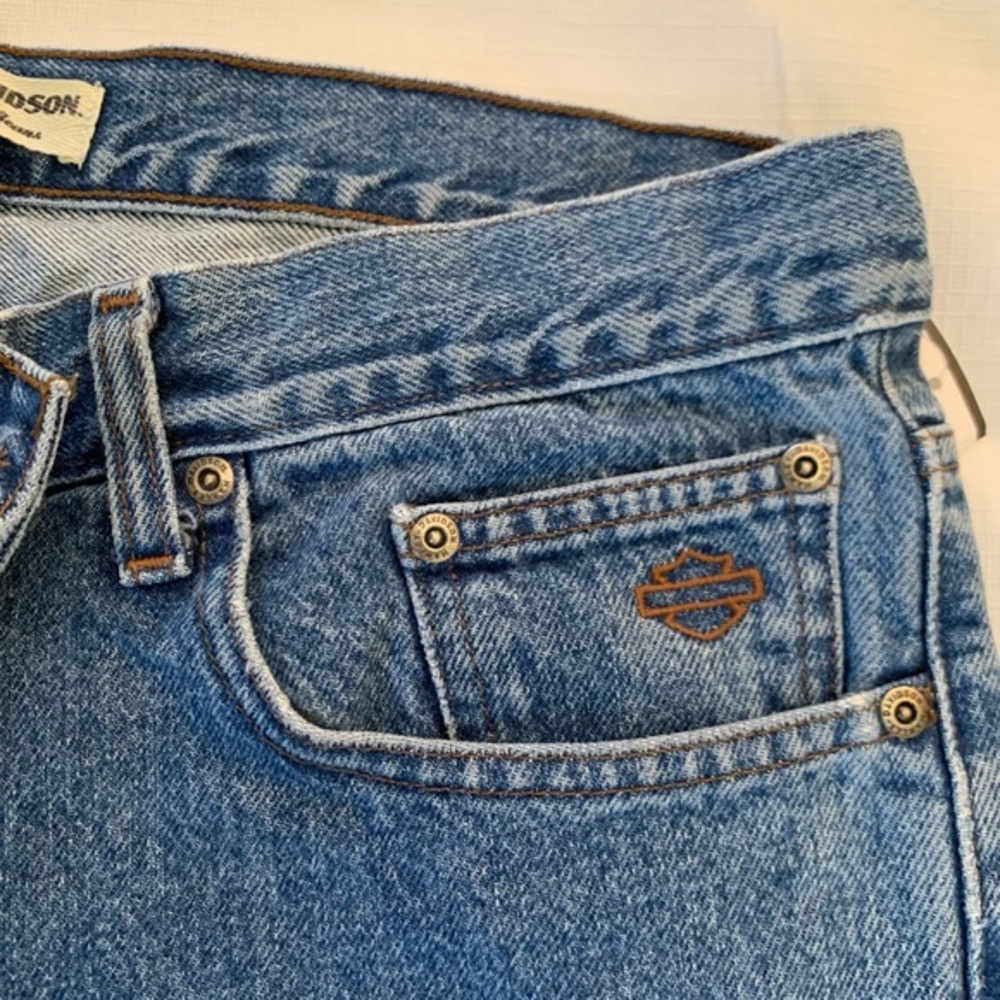 VTG Harley-Davidson Genuine MotorClothes Men’s Jeans Sz 36x32 41”Length Dad Jean